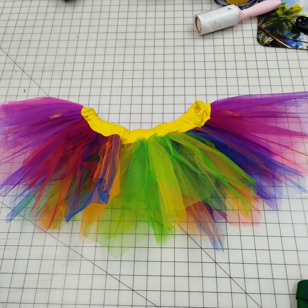 Adult HALLOWEEN Costume KANDI KID Medium DREAMGIRL 2 Piece Rainbow Colors - Picture 4 of 11